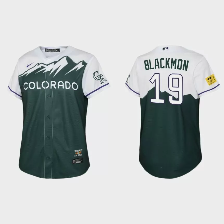 Youth Colorado Rockies Charlie Blackmon Green 2022 City Connect Replica Jersey