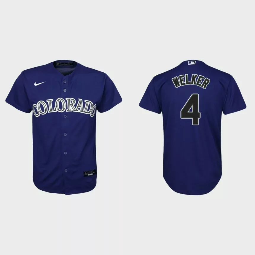 Youth Colorado Rockies Colton Welker Purple Replica Alternate Jersey