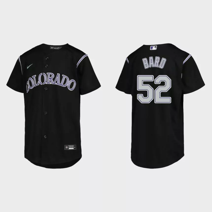 Youth Colorado Rockies Daniel Bard Black Replica Jersey