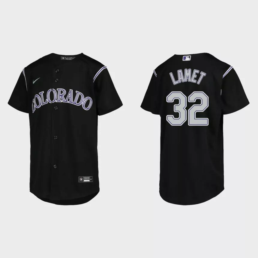 Youth Colorado Rockies Dinelson Lamet Black Replica Jersey