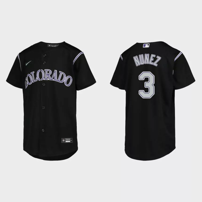 Youth Colorado Rockies Dom Nunez Black Replica Jersey
