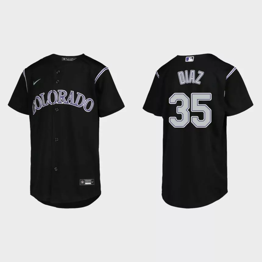 Youth Colorado Rockies Elias Diaz Black Replica Jersey