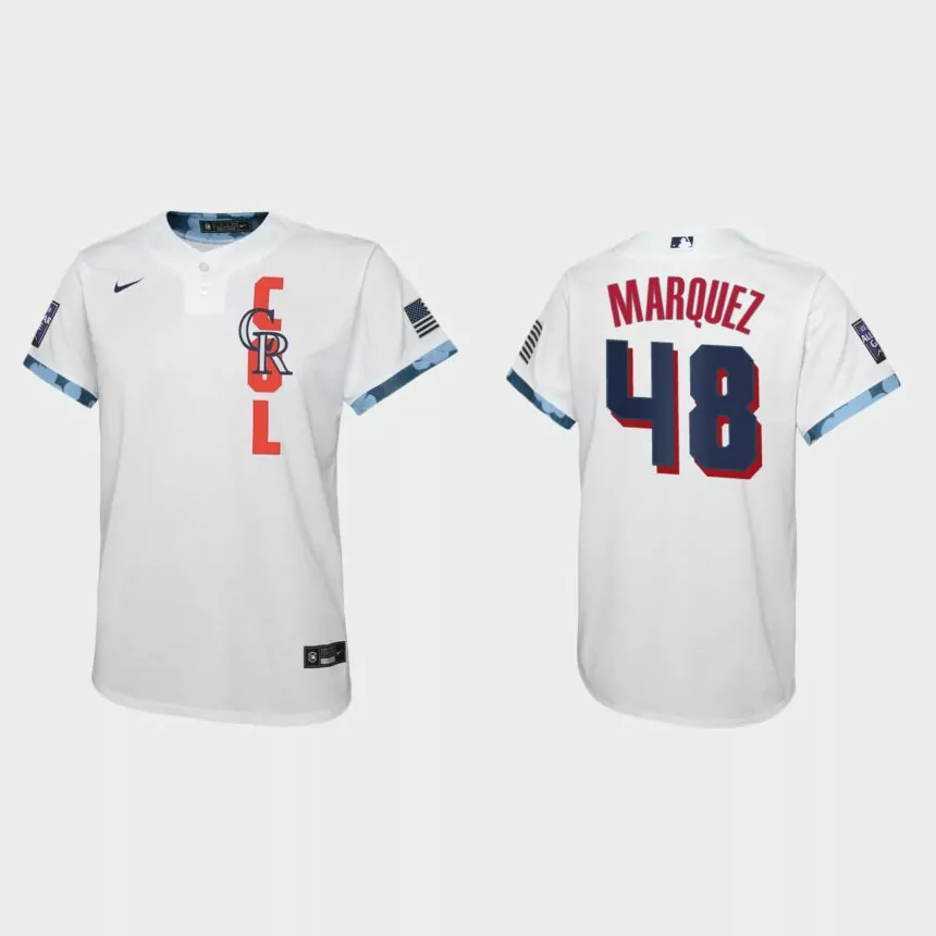 Youth Colorado Rockies German Marquez White 2021 MLB All-Star Game Jersey