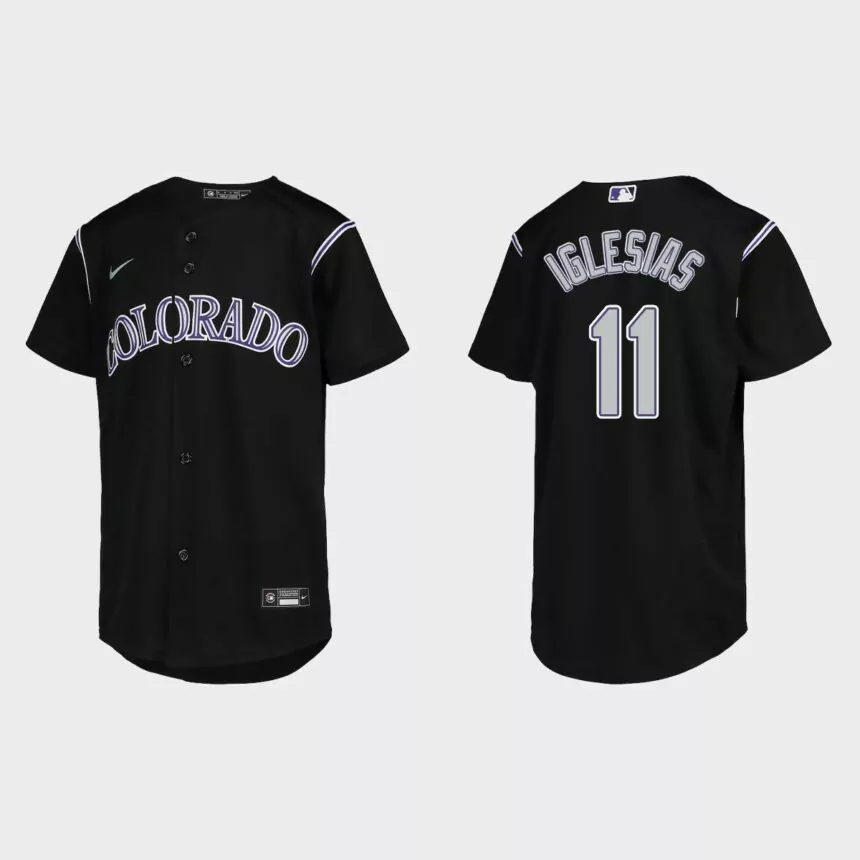Youth Colorado Rockies Jose Iglesias Black Replica Jersey