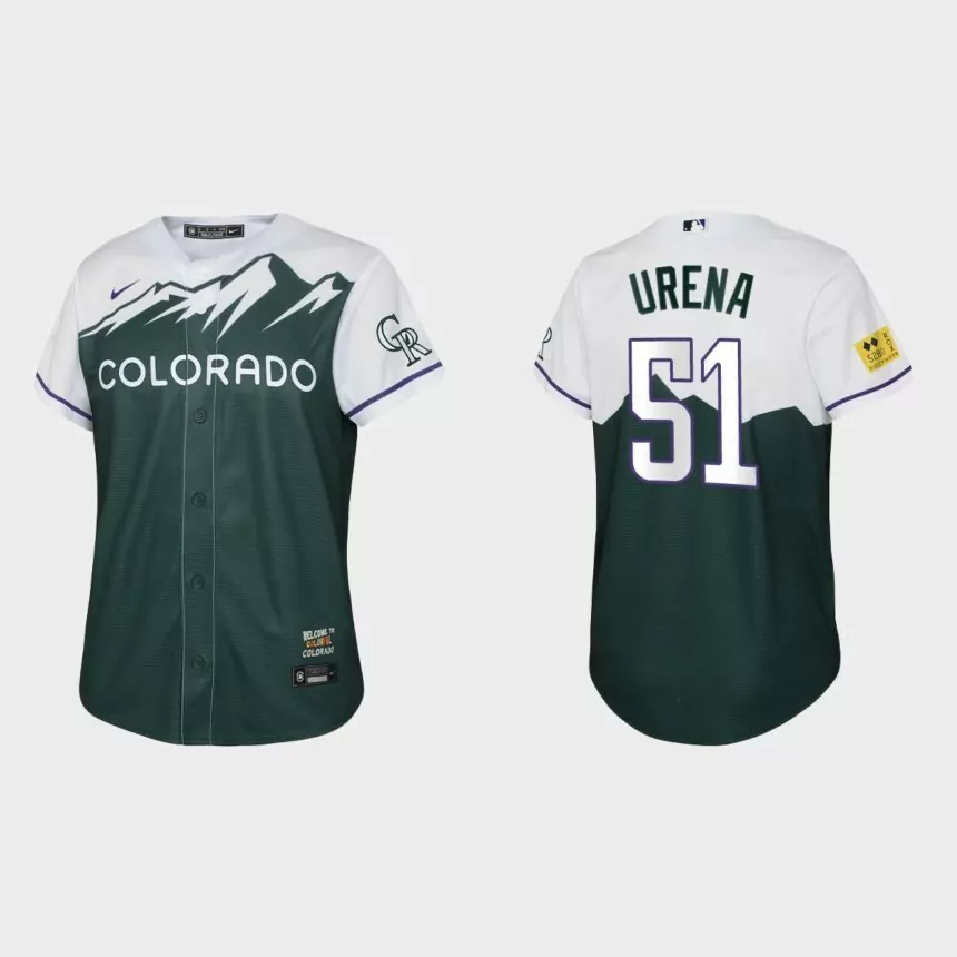 Youth Colorado Rockies Jose Urena Green 2022 City Connect Replica Jersey