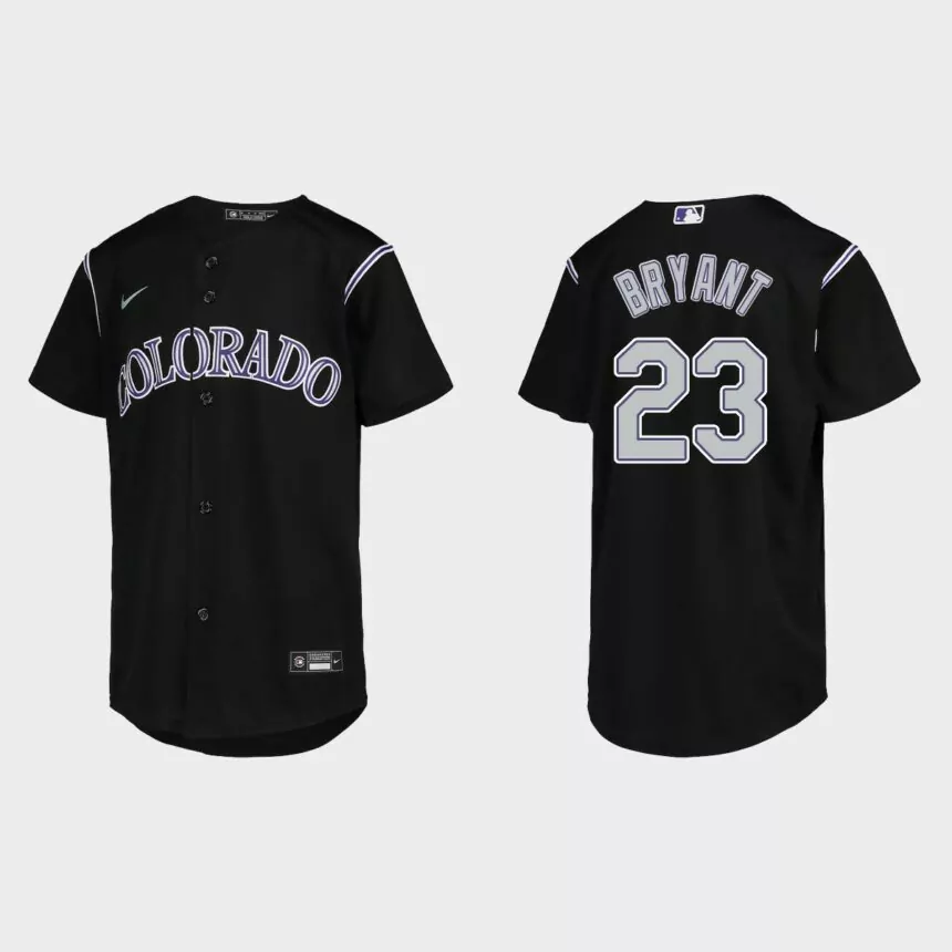 Youth Colorado Rockies Kris Bryant Black Replica Jersey