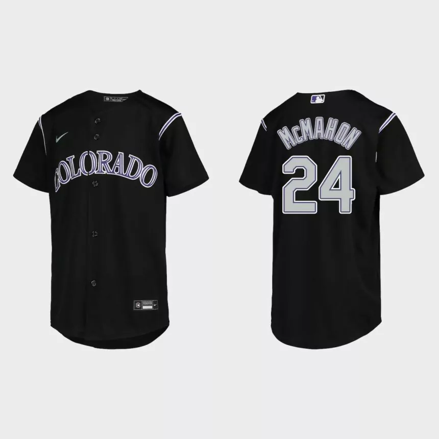 Youth Colorado Rockies Ryan McMahon Black Replica Jersey