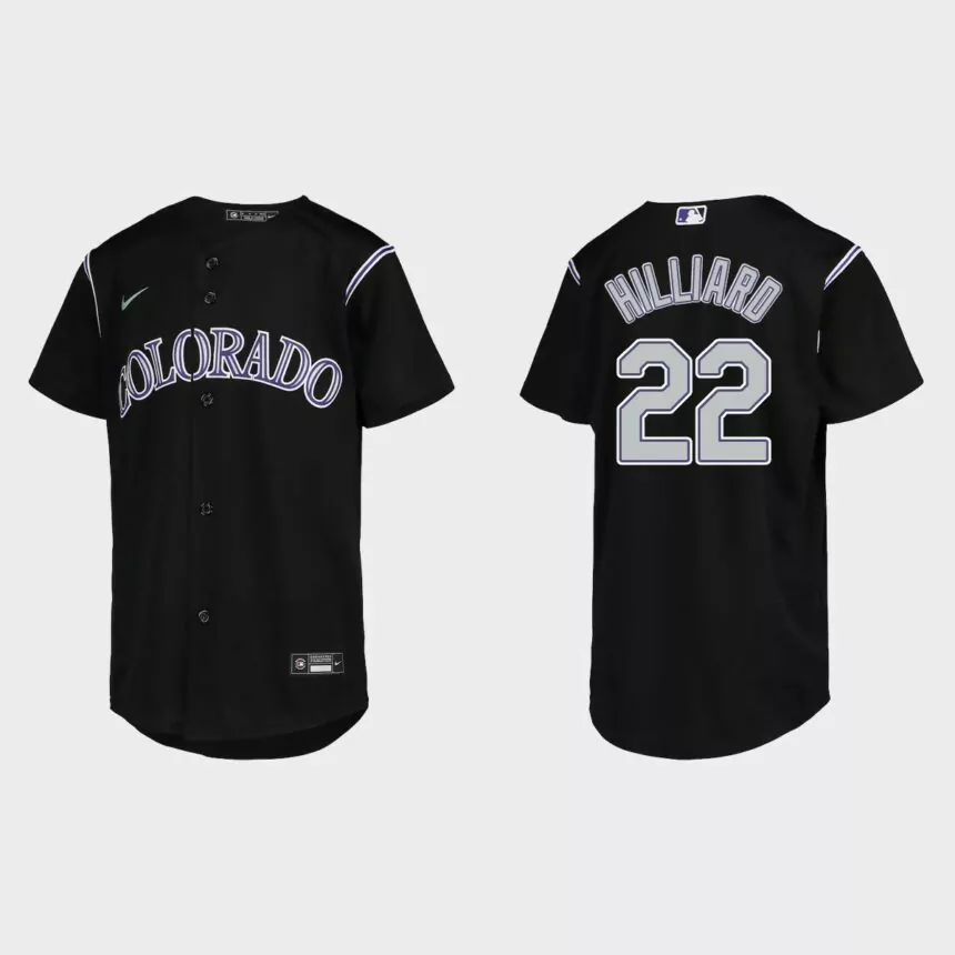 Youth Colorado Rockies Sam Hilliard Black Replica Jersey