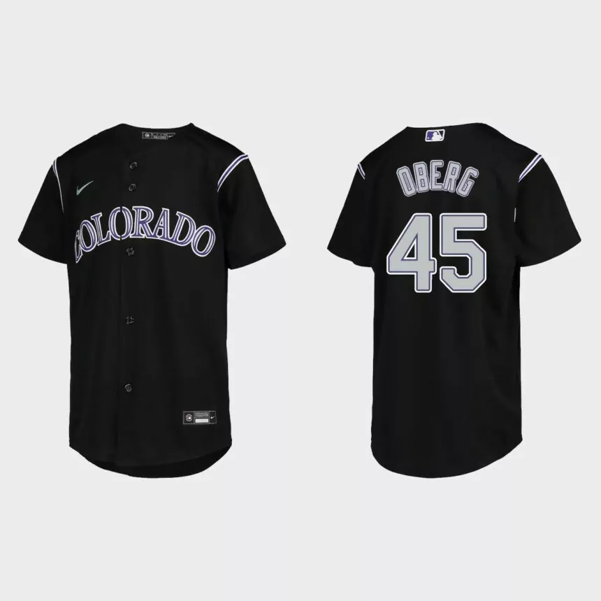 Youth Colorado Rockies Scott Oberg Black Replica Jersey