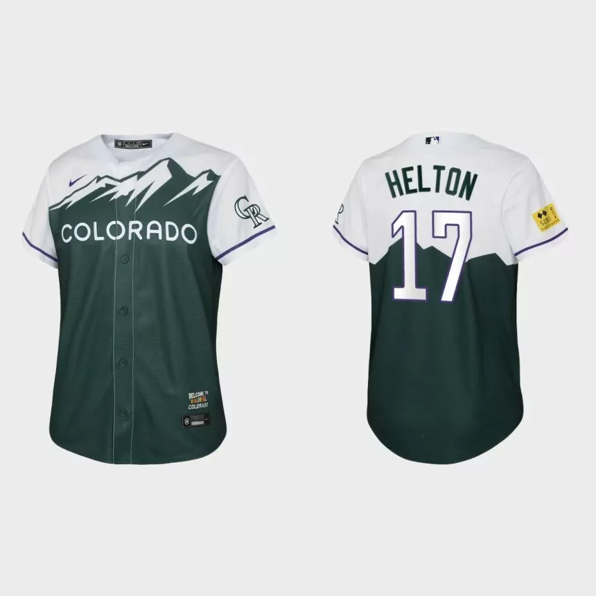 Youth Colorado Rockies Todd Helton Green 2022 City Connect Replica Jersey