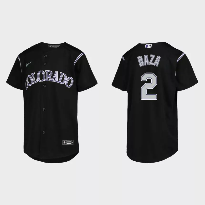 Youth Colorado Rockies Yonathan Daza Black Replica Jersey