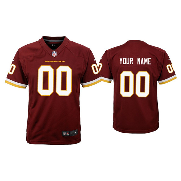 Youth Custom Washington Burgundy Game Jersey
