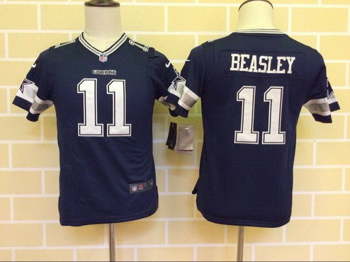 Youth Dallas Cowboys #11 Cole Beasley Navy Blue Team Color NFL Nike Game Stitched Jersey