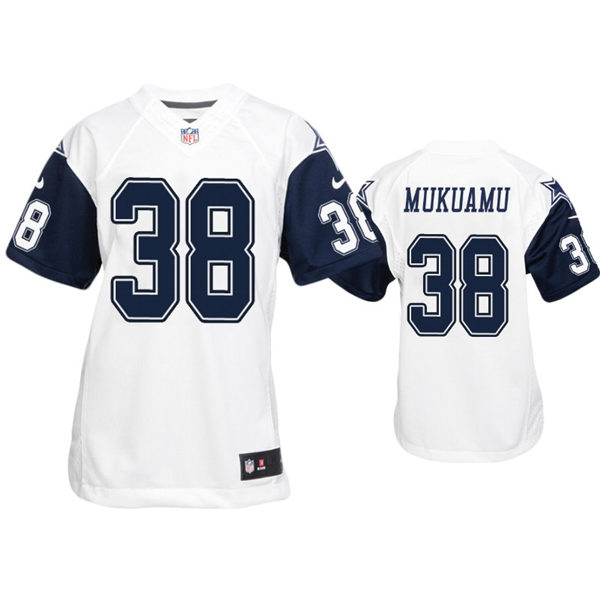 Youth Dallas Cowboys #38 Israel Mukuamu Nike White Color Rush Limited Jersey