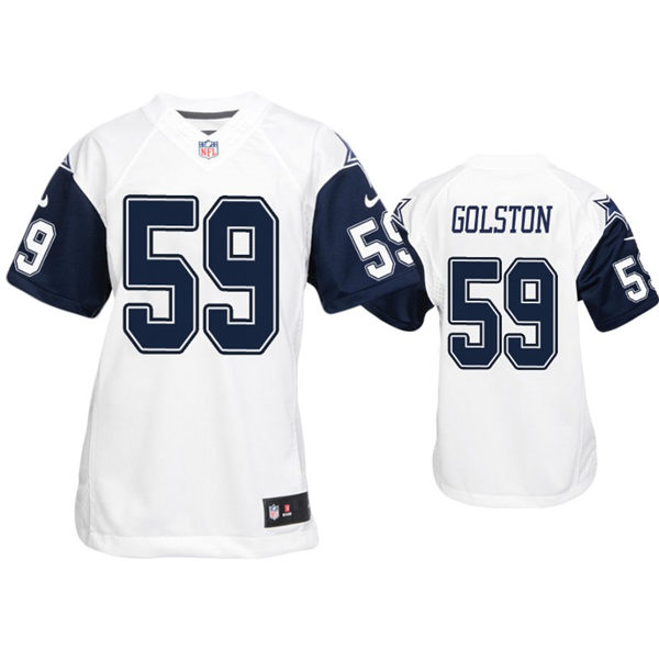 Youth Dallas Cowboys #59 Chauncey Golston Nike White Color Rush Limited Jersey