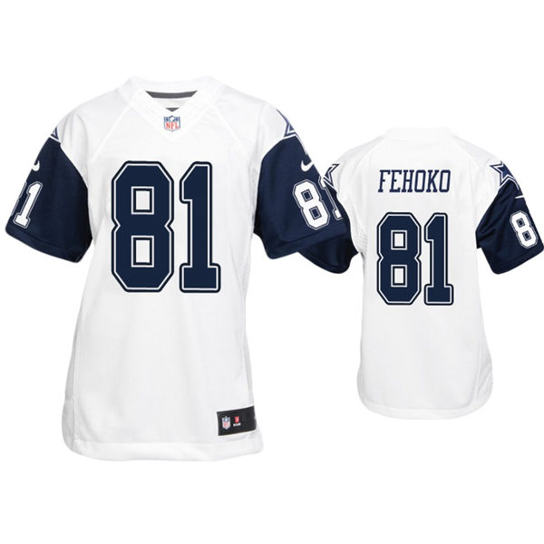 Youth Dallas Cowboys #81 Simi Fehoko Nike White Color Rush Limited Jersey