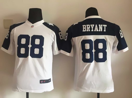 Youth Dallas Cowboys #88 Dez Bryant White Thanksgiving Alternate NFL Nike Game Stitched Jersey