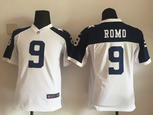Youth Dallas Cowboys #9 Tony Romo White Thanksgiving Alternate NFL Nike Game Stitched Jersey