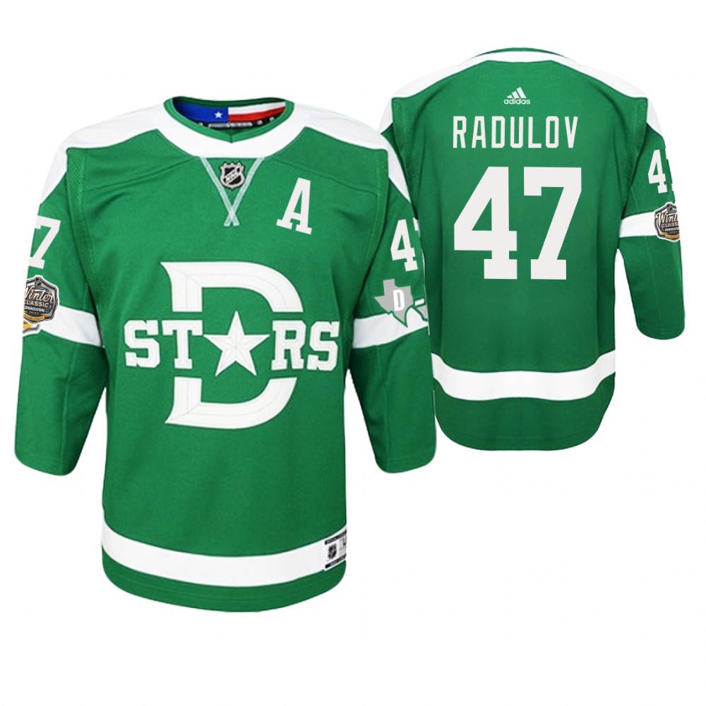 Youth Dallas Texans #47 Alexander Radulov 2020 Winter Classic Jersey - Green