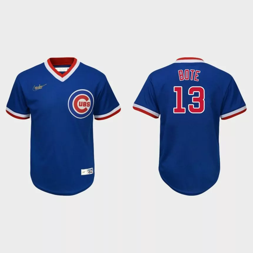Youth David Bote #13 Chicago Cubs Road Cooperstown Collection Jersey – Roya
