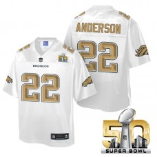 Youth Denver Broncos #22 C.J. Anderson White 2016 Super Bowl 50 Pro Line Fashion Jersey
