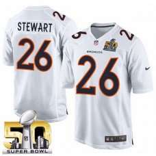 Youth Denver Broncos #26 Darian Stewart White Super Bowl 50 Game Event Jersey