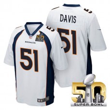 Youth Denver Broncos #51 Todd Davis White 2016 Super Bowl 50 Game Jersey