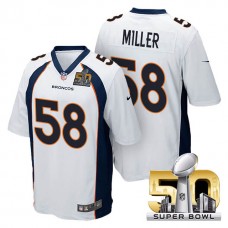 Youth Denver Broncos #58 Von Miller White 2016 Super Bowl 50 Game Jersey