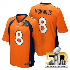 Youth Denver Broncos #8 Brandon McManus Orange 2016 Super Bowl 50 Game Jersey
