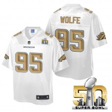 Youth Denver Broncos #95 Derek Wolfe White 2016 Super Bowl 50 Pro Line Fashion Jersey