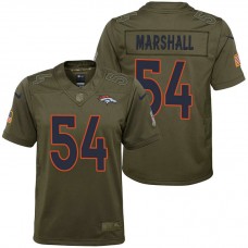 Youth Denver Broncos Brandon Marshall Olive 2017 Salute to Service Game Jersey