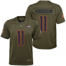 Youth Denver Broncos Carlos Henderson Olive 2017 Salute to Service Game Jersey