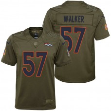 Youth Denver Broncos DeMarcus Walker Olive 2017 Salute to Service Game Jersey