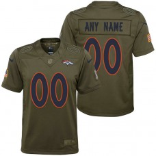Youth Denver Broncos Olive 2017 Salute to Service Game Customized Jersey