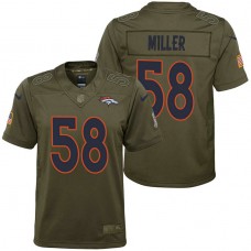 Youth Denver Broncos Von Miller Olive 2017 Salute to Service Game Jersey