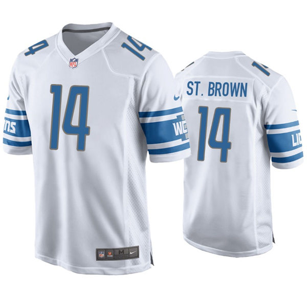Youth Detroit Lions #14 Amon-Ra St. Brown Nike White Limited Jersey