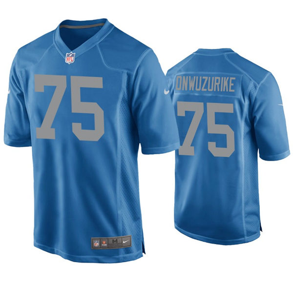 Youth Detroit Lions #75 Levi Onwuzurike Nike Blue Retro Throwback Jersey