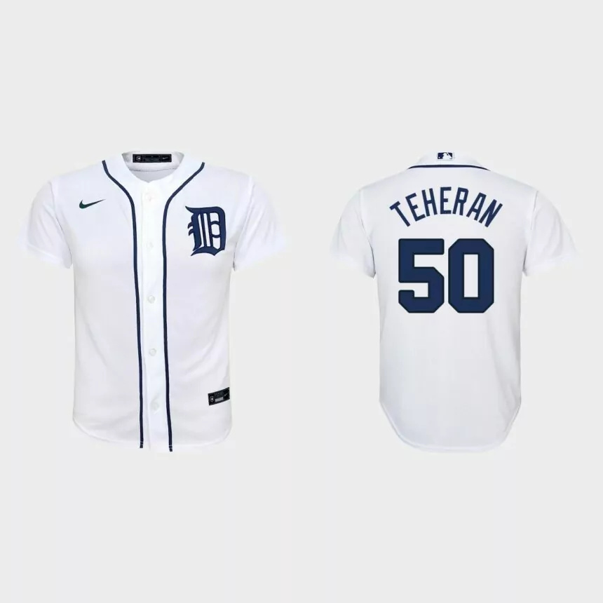 Youth Detroit Tigers #50 Julio Teheran White Replica Home Jersey.jpg