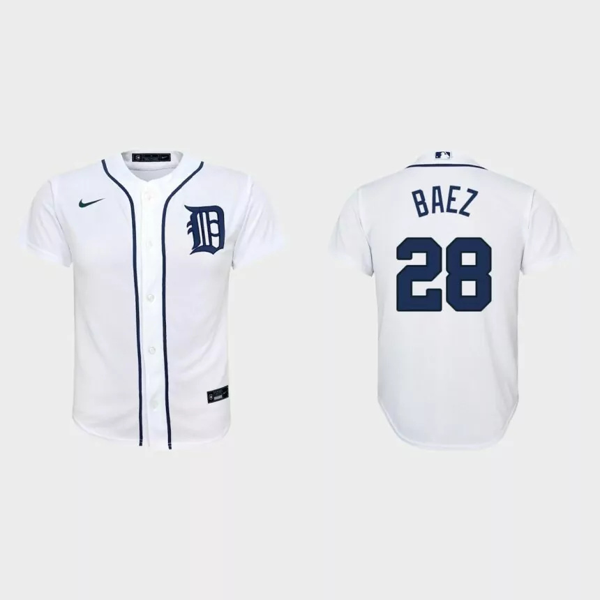 Youth Detroit Tigers Javier Baez White Replica Home Jersey.jpg