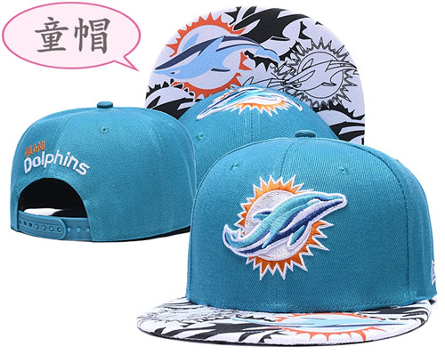 Youth Dolphins Team Logo Aqua Adjustable Hat GS