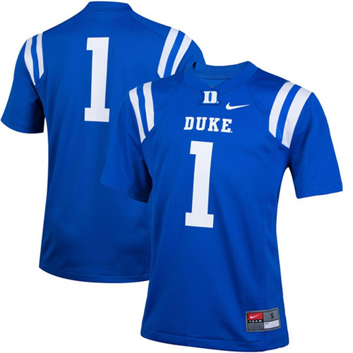 Youth Duke Blue Devils #1 Royal College Football Jersey