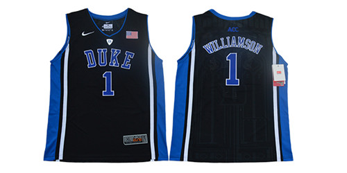Youth Duke Blue Devils 1 Zion Williamson Black Youth Nike College Basketball Jersey