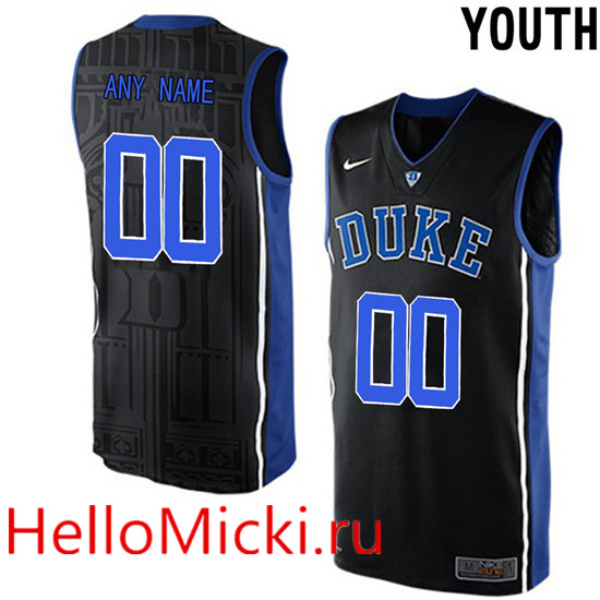 Youth Duke Blue Devils 2017 Black V Neck Custom College Basketball Authentic Jersey