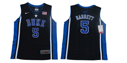 Youth Duke Blue Devils 5 RJ Barrett Black Youth Nike College Basketball Jersey