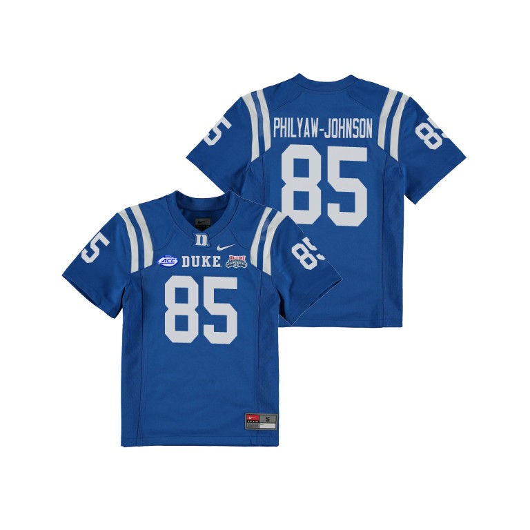 Youth Duke Blue Devils Royal 2018 Independence Bowl Damond Philyaw-Johnson College Football Jersey