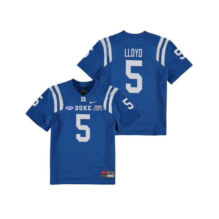 Youth Duke Blue Devils Royal 2018 Independence Bowl Johnathan Lloyd College Football Jersey