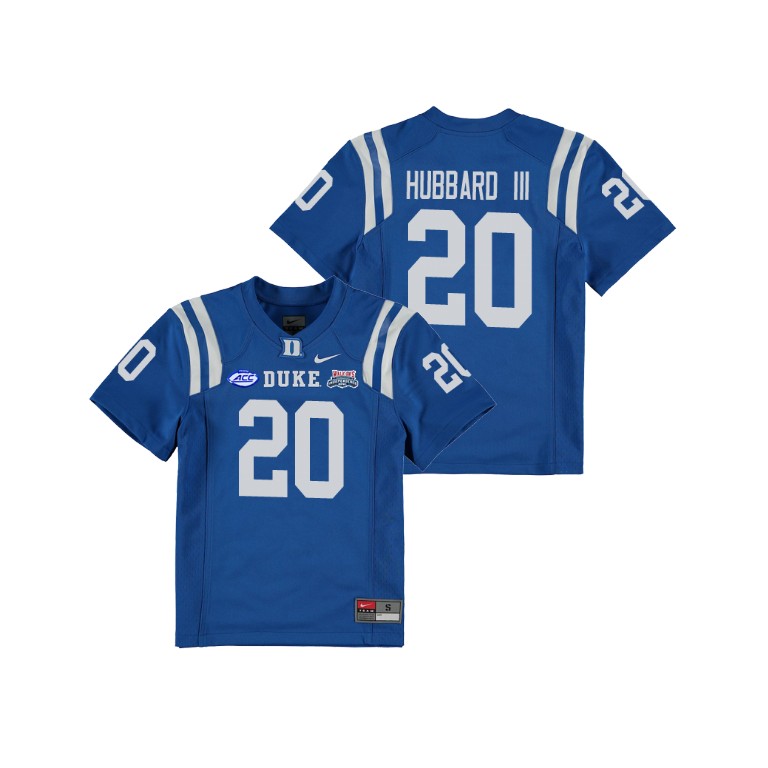 Youth Duke Blue Devils Royal 2018 Independence Bowl Marvin Hubbard III College Football Jersey