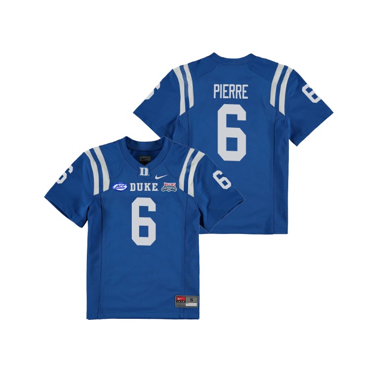 Youth Duke Blue Devils Royal 2018 Independence Bowl Nicodem Pierre College Football Jersey