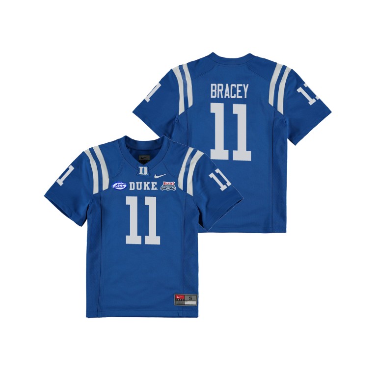 Youth Duke Blue Devils Royal 2018 Independence Bowl Scott Bracey College Football Jersey