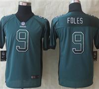 Youth Eagles #9 Nick Foles Midnight Green Team Color Elite Drift Fashion Jersey